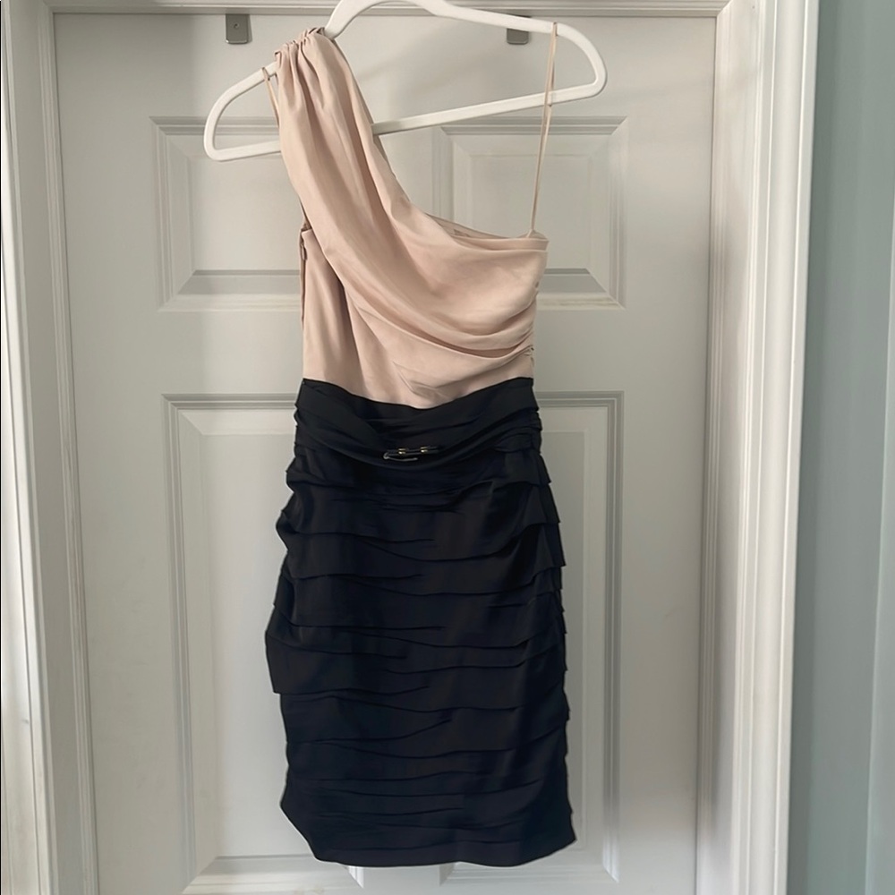 Express Pink Asymmetrical Ruffled Cocktail Dress - Picture 3 of 4